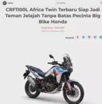 CRF1100L Africa Twin Terbaru Siap Jadi Teman Jelajah Tanpa Batas Pecinta Big Bike Honda