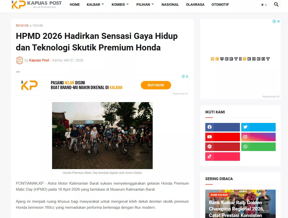 HPMD 2026 Hadirkan Sensasi Gaya Hidup dan Teknologi Skutik Premium Honda
