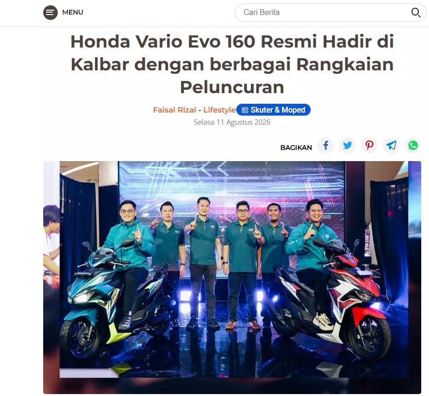 Honda Vario Evo 160 Resmi Hadir di Kalbar dengan berbagai Rangkaian Peluncuran