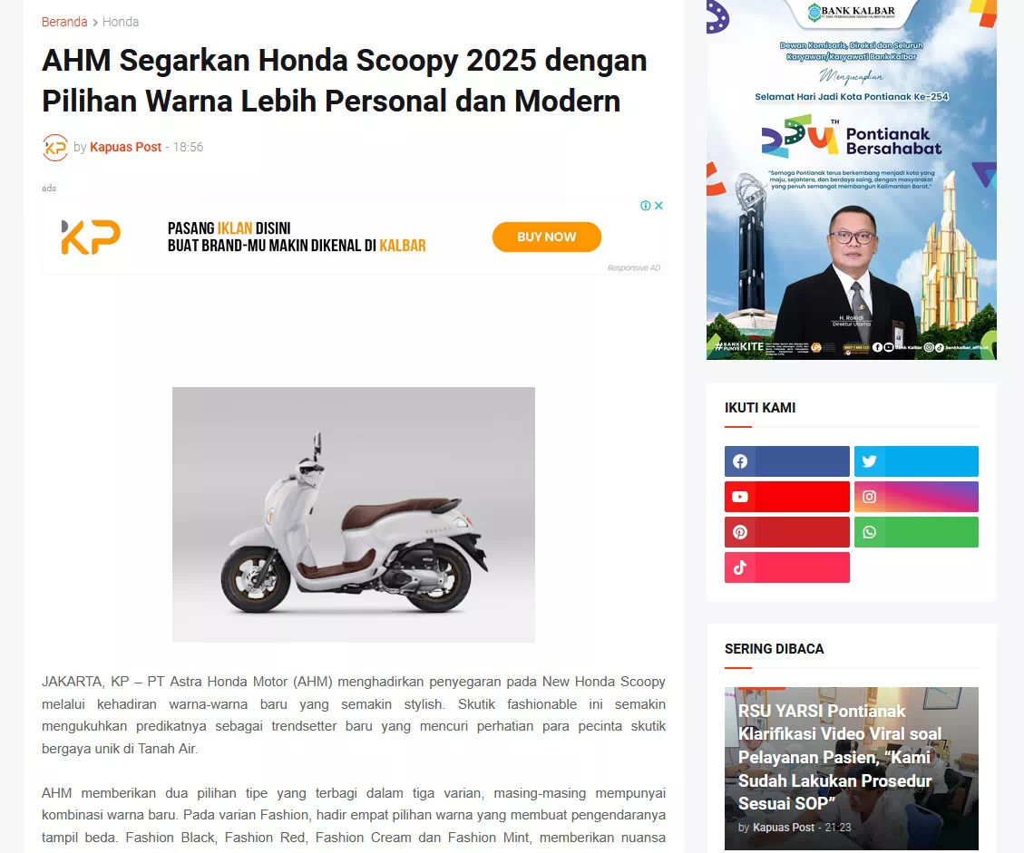 AHM Segarkan Honda Scoopy 2025 dengan Pilihan Warna Lebih Personal dan Modern