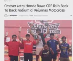 Crosser Astra Honda Bawa CRF Raih Back To Back Podium di Kejurnas Motocross