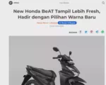 New Honda BeAT Tampil Lebih Fresh, Hadir dengan Pilihan Warna Baru