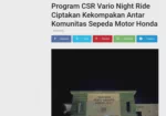 Program CSR Vario Night Ride Ciptakan Kekompakan Antar Komunitas Sepeda Motor Honda