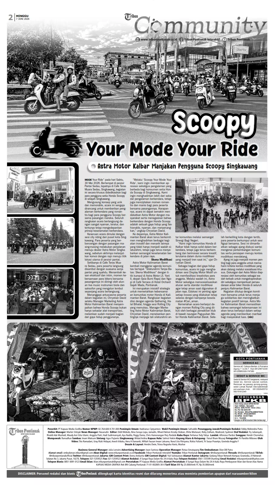 Scoopy Your Mode Your Ride - Astra Motor Kalbar Manjakan Pengguna Scoopy Singkawang