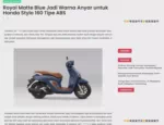 Royal Matte Blue Jadi Warna Anyar untuk Honda Stylo 160 Tipe ABS