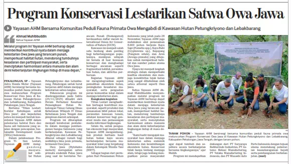 Program Konservasi Owa Jawa di Kawasan Hutan Jateng,Yayasan AHM Bersinergi Bersama Komunitas Peduli Fauna Primata