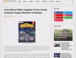Astra Motor Kalbar Ingatkan Promo Honda EvoluZion Segera Berakhir di Sambas