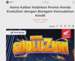 Asmo Kalbar Hadirkan Promo Honda EvoluZion dengan Beragam Kemudahan Kredit