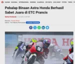 Pebalap Binaan Astra Honda Berhasil Sabet Juara di ETC Prancis
