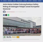 Astra Motor Kalbar Dukung Budaya Safety Riding di Kalangan Pelajar Lewat Kompetisi Nasional