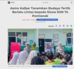 Asmo Kalbar Tanamkan Budaya Tertib Berlalu Lintas kepada Siswa SDN 74 Pontianak