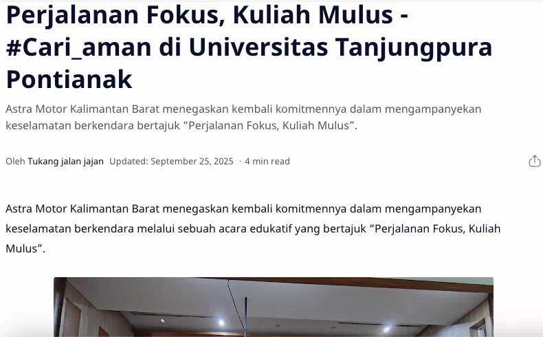 Perjalanan Fokus, Kuliah Mulus - #Cari_aman di Universitas Tanjungpura Pontianak