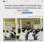 Ratusan Siswa SMKN 1 Pontianak Ikuti Edukasi Keselamatan Berkendara dari Asmo Kalbar