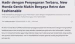 Hadir dengan Penyegaran Terbaru, New Honda Genio Makin Bergaya Retro dan Fashionable
