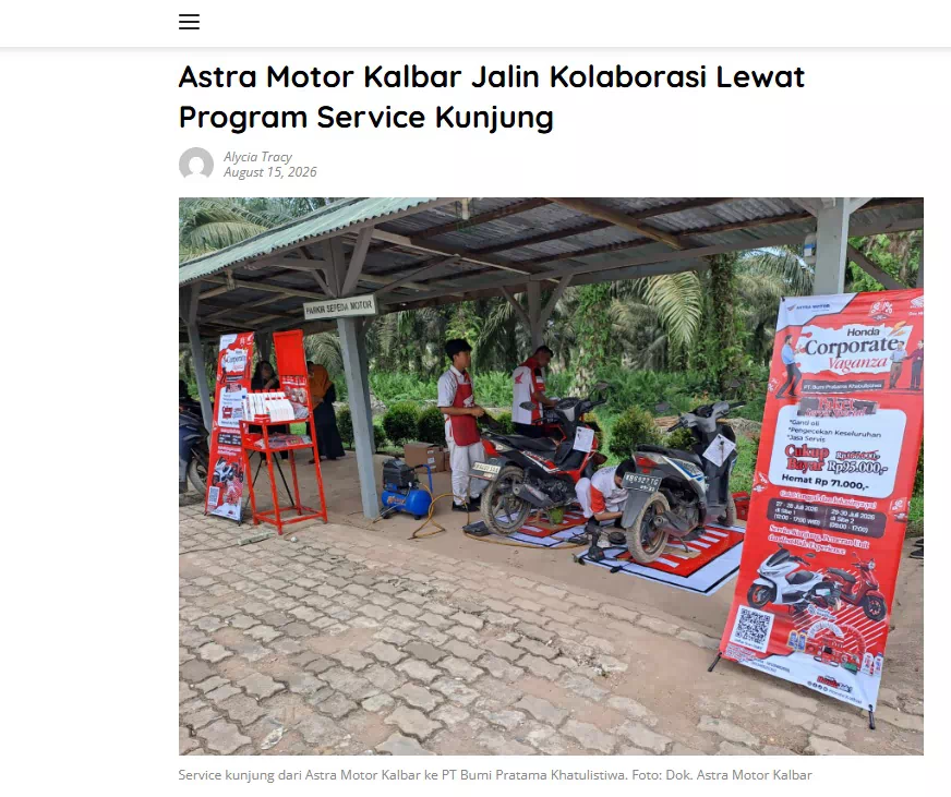 Astra Motor Kalbar Jalin Kolaborasi Lewat Program Service Kunjung