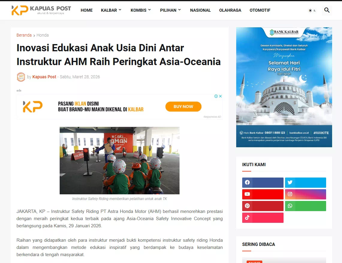 Inovasi Edukasi Anak Usia Dini Antar Instruktur AHM Raih Peringkat Asia-Oceania