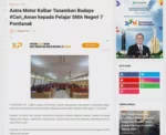 Astra Motor Kalbar Tanamkan Budaya #Cari_Aman kepada Pelajar SMA Negeri 7 Pontianak