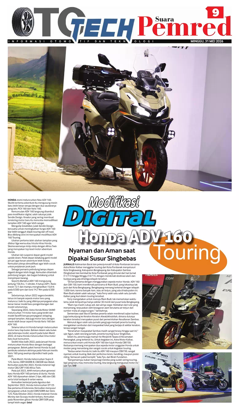 Nyaman dan Aman saat Dipakai Susur Singbebas, Modifikasi Digital Honda ADV 160 Touring
