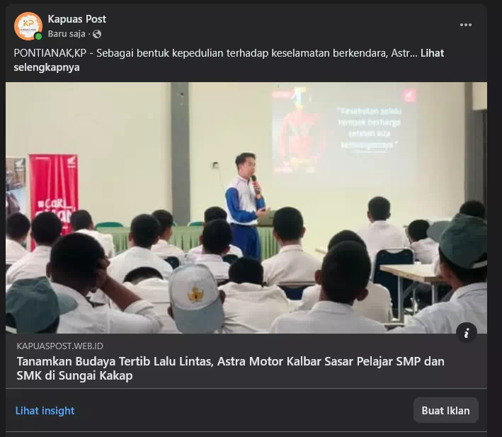 Sebagai bentuk kepedulian terhadap keselamatan berkendara,