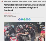 Komunitas Honda Bergerak Lawan Dampak Karhutla, 2.000 Masker Dibagikan di Pontianak