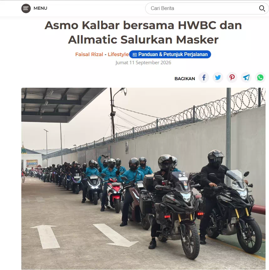 Asmo Kalbar bersama HWBC dan Allmatic Salurkan Masker