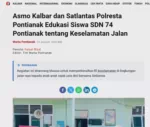 Asmo Kalbar dan Satlantas Polresta Pontianak Edukasi Siswa SDN 74 Pontianak tentang Keselamatan Jalan
