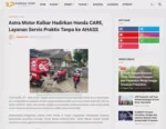 Astra Motor Kalbar Hadirkan Honda CARE, Layanan Servis Praktis Tanpa ke AHASS