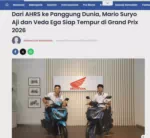 Dari AHRS ke Panggung Dunia, Mario Suryo Aji dan Veda Ega Siap Tempur di Grand Prix 2026
