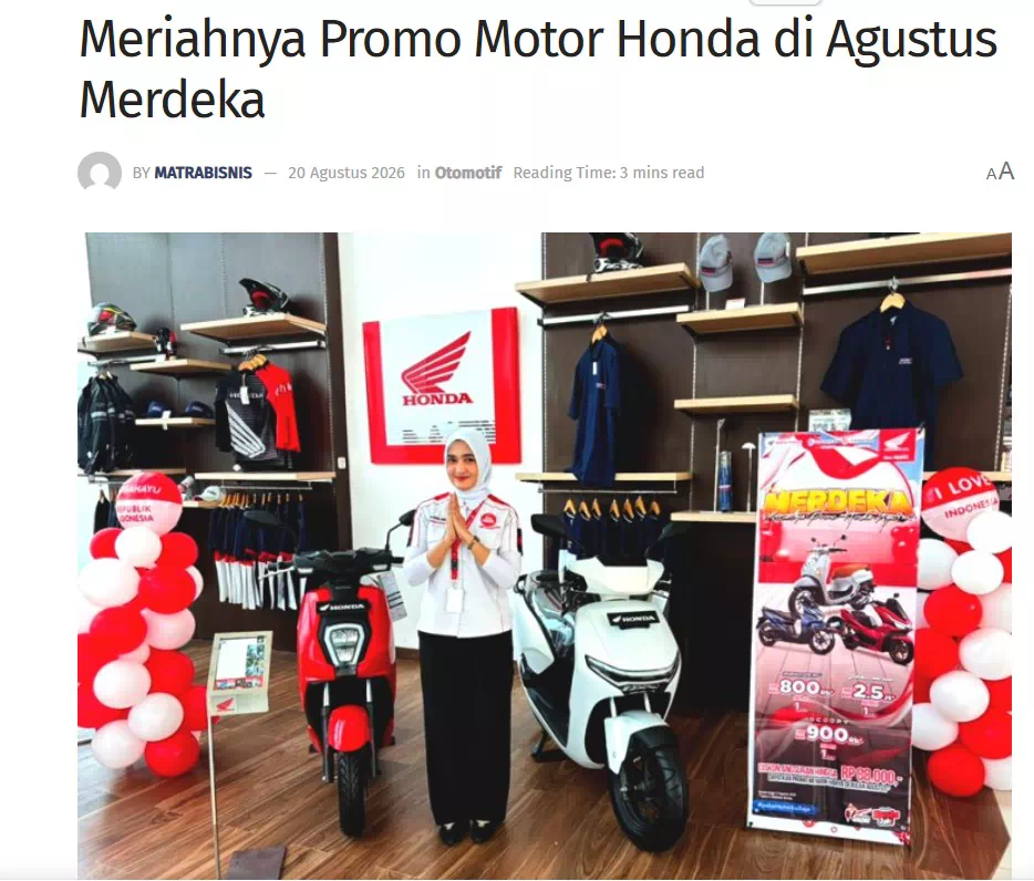 Meriahnya Promo Motor Honda di Agustus Merdeka