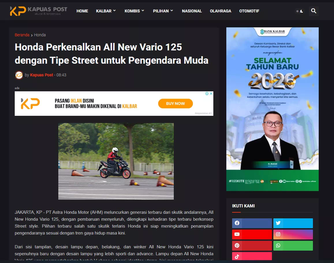 Honda Perkenalkan All New Vario 125 dengan Tipe Street untuk Pengendara Muda