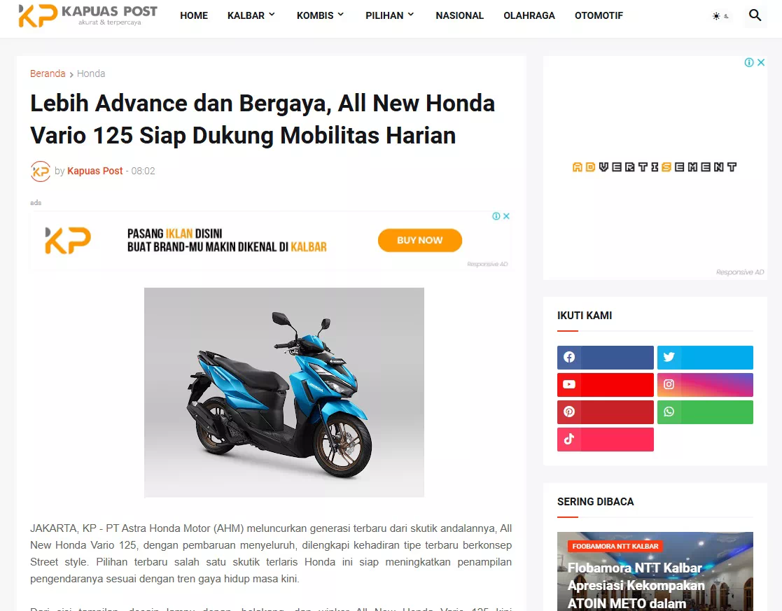 Lebih Advance dan Bergaya, All New Honda Vario 125 Siap Dukung Mobilitas Harian