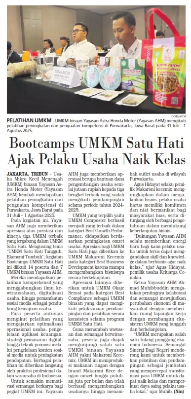 Bootcamps UMKM Satu Hati Ajak Pelaku Usaha Naik Kelas