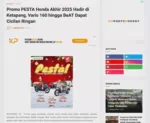 Promo PESTA Honda Akhir 2025 Hadir di Ketapang, Vario 160 hingga BeAT Dapat Cicilan Ringan