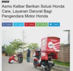 Asmo Kalbar Berikan Solusi Honda Care, Layanan Darurat Bagi Pengendara Motor Honda