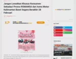 Jangan Lewatkan Khusus Konsumen Sekadau! Promo ROMANSA dari Astra Motor Kalimantan Barat Segera Berakhir 28 Februari