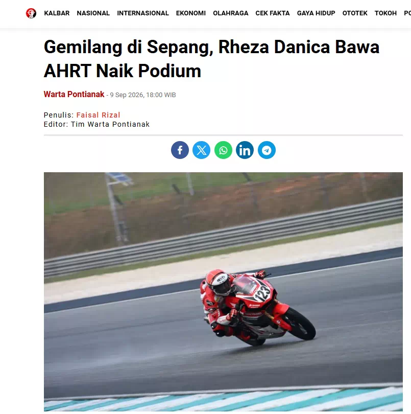 Gemilang di Sepang, Rheza Danica Bawa AHRT Naik Podium