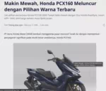 Home  Harga Honda PCX  Honda PCX160 Makin Mewah, Honda PCX160 Meluncur dengan Pilihan Warna Terbaru