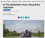 Ini Tips Berkendara Aman Jelang Bulan September