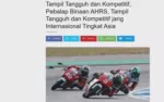Tampil Tangguh dan Kompetitif, Pebalap Binaan AHRS, Tampil Tangguh dan Kompetitif jang Internasional Tingkat Asia