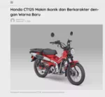 Honda CT125 Makin Ikonik dan Berkarakter dengan Warna Baru