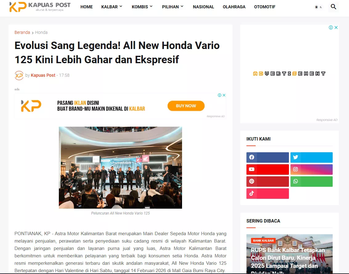 Evolusi Sang Legenda! All New Honda Vario 125 Kini Lebih Gahar dan Ekspresif
