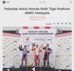 Pebalap Astra Honda Raih Tiga Podium ARRC Malaysia