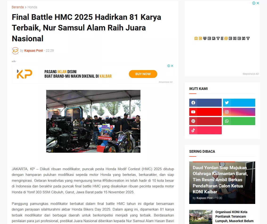 Final Battle HMC 2025 Hadirkan 81 Karya Terbaik, Nur Samsul Alam Raih Juara Nasional