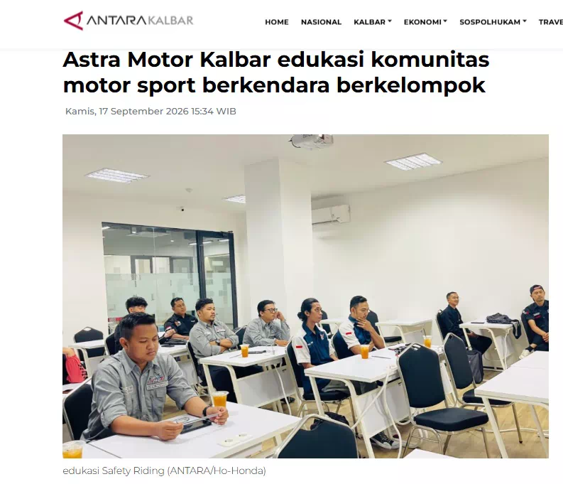 Astra Motor Kalbar edukasi komunitas motor sport berkendara berkelompok