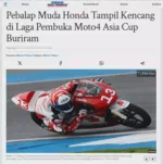 Pebalap Muda Honda Tampil Kencang di Laga Pembuka Moto4 Asia Cup Buriram