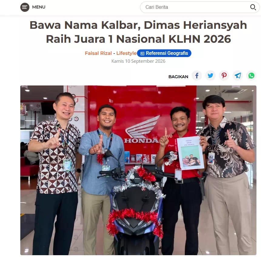 Bawa Nama Kalbar, Dimas Heriansyah Raih Juara 1 Nasional KLHN 2026