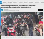 Peduli Dampak Karhutla, Astra Motor Kalbar dan Komunitas Honda Bagikan Ribuan Masker