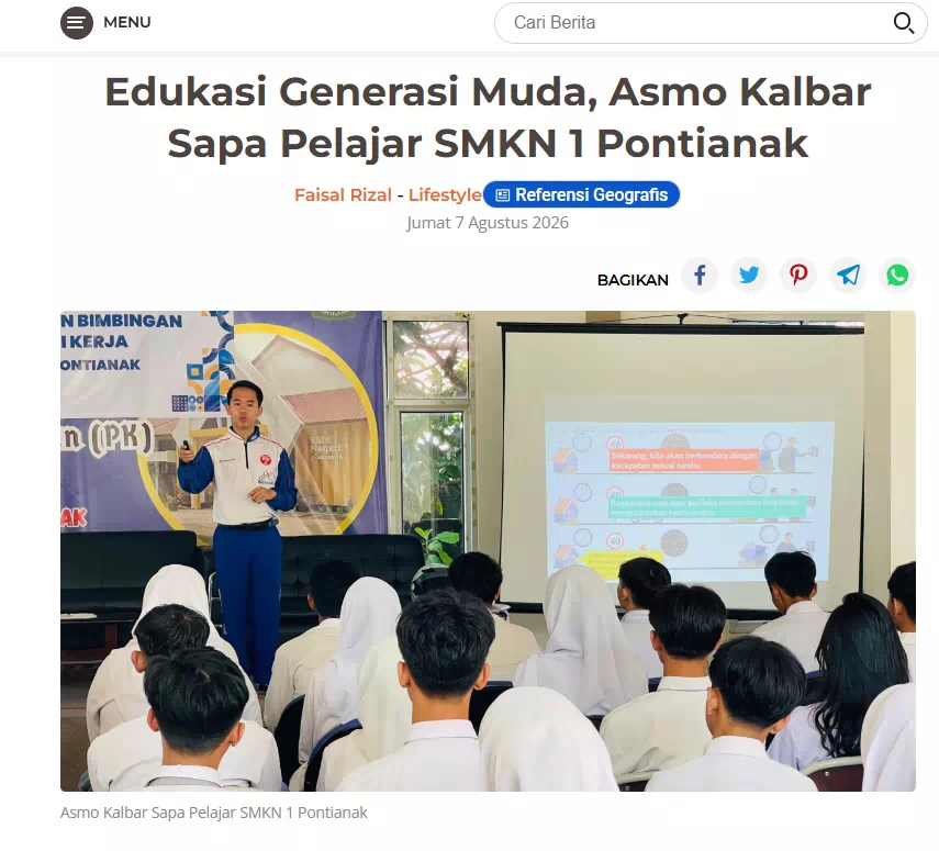 Edukasi Generasi Muda, Asmo Kalbar Sapa Pelajar SMKN 1 Pontianak
