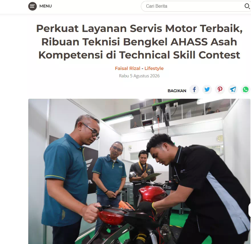 Perkuat Layanan Servis Motor Terbaik, Ribuan Teknisi Bengkel AHASS Asah Kompetensi di Technical Skill Contest