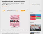 Bulan Kasih Sayang, Astra Motor Kalbar Tebar Promo ROMANSA untuk Pecinta Honda di Landak